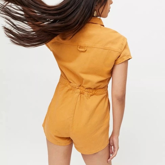 BDG Mustard denim button up romper - Picture 3 of 6